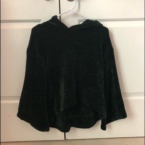 Dark Green Cropped Sweatshirt
